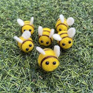 AcceLeah Wool Felt Bumble Bee Craft Set 25Pcs