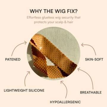 The Wig Fix by The Renatural - No-Slip Silicone Wig Grip Band Patented Hypoallergenic, Breathable, L...