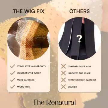 The Wig Fix by The Renatural - No-Slip Silicone Wig Grip Band Patented Hypoallergenic, Breathable, Lightweight Wig Silicone Headband for Secure Wig Wear in 5 Shades (Medium)