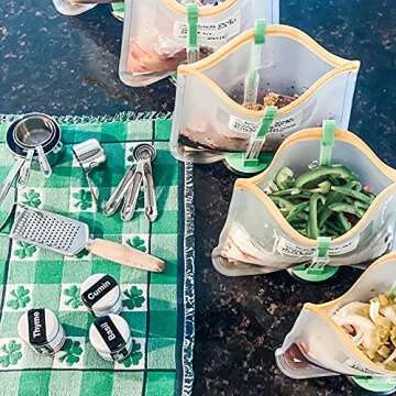 Ruibo Baggy Rack Holder for Food Prep Bag/Plastic Freezer Bag/Ziplock Bag Holder Stand, Meal Planning/prep Bag Holders,8 Pack