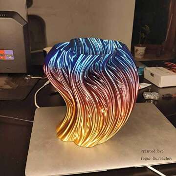 CC3D Silk Rainbow Multicolor PLA Filamentt 1.75mm 1KG 3D Printer Filament Multi Color Printing Materials Gradually Changing Color PLA Rainbow Mulitcolor Multicolored Metallic Color Gradient Filament