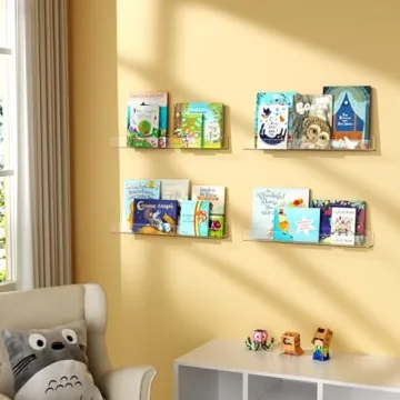 NIUBEE Acrylic Floating Bookshelves - 36 Inch for Kids