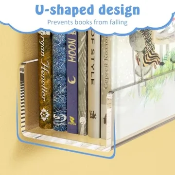NIUBEE Acrylic Floating Bookshelves - 36 Inch for Kids