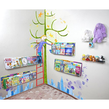 NIUBEE Acrylic Floating Bookshelves - 36 Inch for Kids