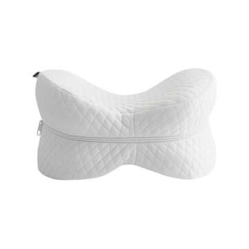 Memory Foam Ergonomic Knee and Leg Pillow - Orthopedic Knee Pillow for Side Sleepers - Spacer Cushio...