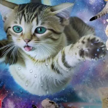 Funny Cat Shower Curtain for Kids and Cat Lovers