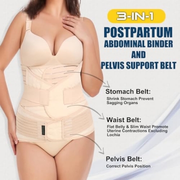 ChongErfei 3 in 1 Postpartum Belly Wrap for Recovery