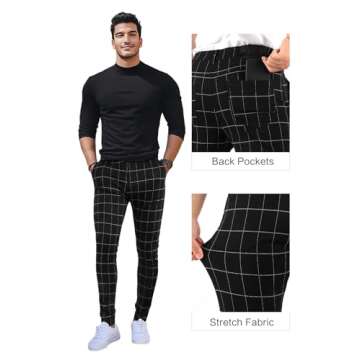 GINGTTO Men's Slim Fit Chinos Pants - Stylish Tapered Twill