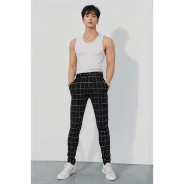 GINGTTO Men's Slim Fit Chinos Pants - Stylish Tapered Twill