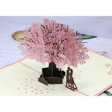 3D Cherry Blossom Pop Up Card for Special Occasions