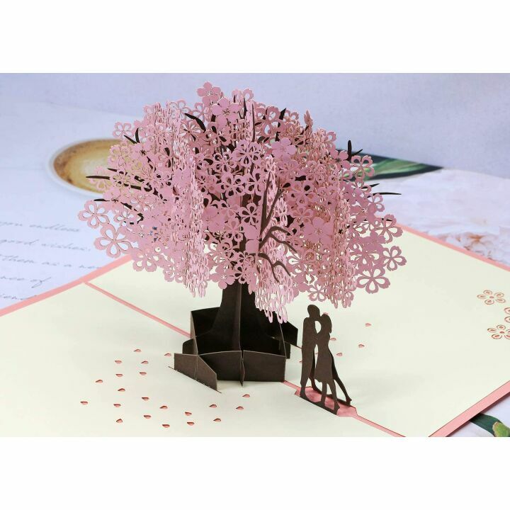 3D Cherry Blossom Pop Up Card for Special Occasions