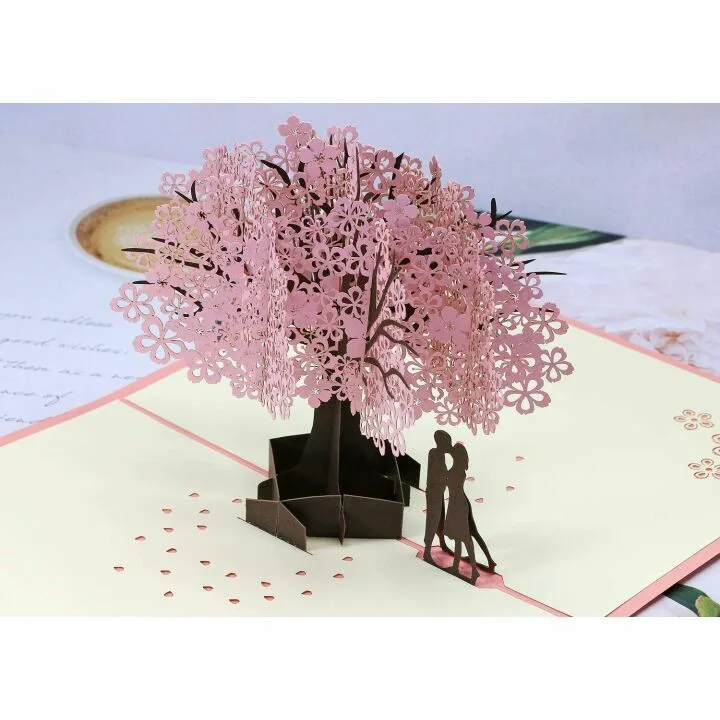 3D Cherry Blossom Pop Up Card for Special Occasions