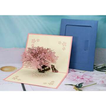 3D Cherry Blossom Pop Up Card for Special Occasions