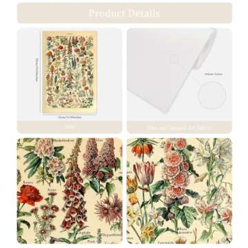 Meishe Art Vintage Poster Print Flower Floral Botanical Collections Garden Flowers and Plants Identi...