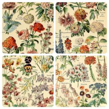 Meishe Art Vintage Poster Print Flower Floral Botanical Collections Garden Flowers and Plants Identification Reference Chart Diagram Home Wall Decor