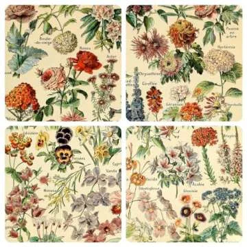 Meishe Art Vintage Poster Print Flower Floral Botanical Collections Garden Flowers and Plants Identification Reference Chart Diagram Home Wall Decor