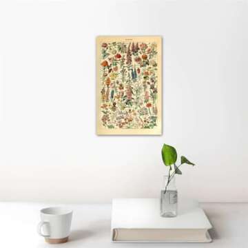 Meishe Art Vintage Poster Print Flower Floral Botanical Collections Garden Flowers and Plants Identification Reference Chart Diagram Home Wall Decor