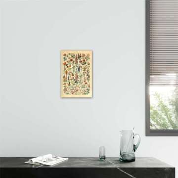 Meishe Art Vintage Poster Print Flower Floral Botanical Collections Garden Flowers and Plants Identification Reference Chart Diagram Home Wall Decor