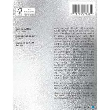 $50 Mastercard Gift Card (plus $4.95 Purchase Fee)