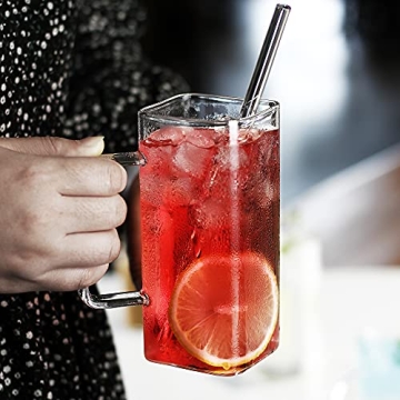 Elegant LUXU Drinking Glasses Set of 4 with Handles