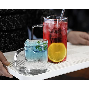 Elegant LUXU Drinking Glasses Set of 4 with Handles