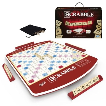 Scrabble Deluxe Edition by Hasbro Gaming | Travel-Ready Word Game