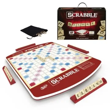 Scrabble Deluxe Edition by Hasbro Gaming | Travel-Ready Word Game