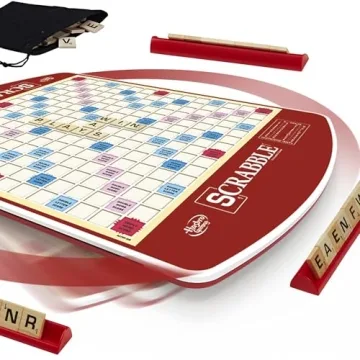 Scrabble Deluxe Edition by Hasbro Gaming | Travel-Ready Word Game