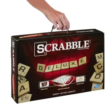 Scrabble Deluxe Edition by Hasbro Gaming | Travel-Ready Word Game