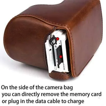 XEVN for Sony a5100 Camera case,for Sony a5000 case,Premium PU Full Body Leather Camera Case Bag for Sony Alpha ilce-5000 ilce-5100 nex-3n Fit 16-50mm Lens,Delivery Camera Strap