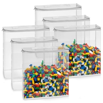 Hoyula 6 Pack Transparent Toy Storage Bags - Clear Organizers for Small Toys