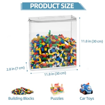 Hoyula 6-Pack Transparent Toy Storage Bags for Kids