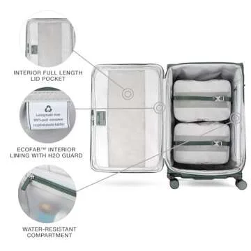 Travelpro VersaPack+ Lightweight Softside Expandable Checked Luggage, 8 Spinner Suitcase, TSA Lock, Men and Women, Checked Large 29-Inch, Desert Sage Green