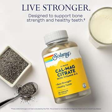 SOLARAY Calcium Magnesium Citrate Supplement - Strong Bones