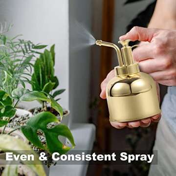 Plant Mister Spray Bottle, Metal Stainless Steel Plant Sprayer Mister, Small Watering Can Plant Spri...