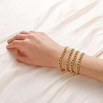 Eyeglass Chain for Men Women, Reading Glasses Chain, Sunglasses Chain, Gold/Black, Cuban Curb Link Chain, 2 Pcs