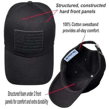 Antourage American Flag Cap with Dual Patches for All Ages