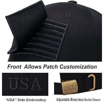 Antourage American Flag Cap with Dual Patches for All Ages