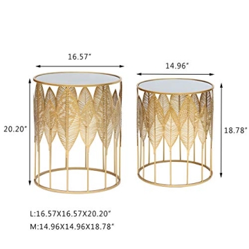 Homebeez Set of Gold End Tables Perfect for Any Decor
