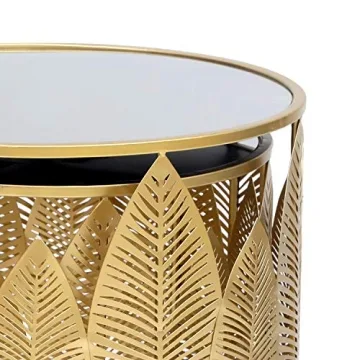 Homebeez Set of Gold End Tables Perfect for Any Decor