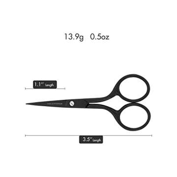 Small Embroidery Scissors: Small Sharp Scissors, Little Straight Stainless Steel Pointed Tip Precisi...