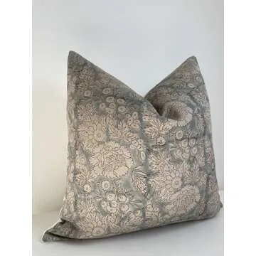 Canyon Theory Elowen Hand Block Print Linen Pillow Cover