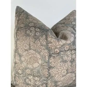 Canyon Theory Elowen Hand Block Print Linen Pillow Cover