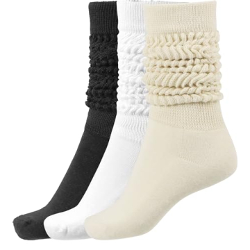 BomKinta Slouch Socks: Ultra-Soft Thigh High Boot Socks 3-Pack