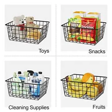 Cambond 4 Pack Wire Baskets for Kitchen and Home Organization