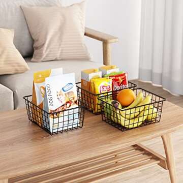 Cambond 4 Pack Wire Baskets for Kitchen and Home Organization