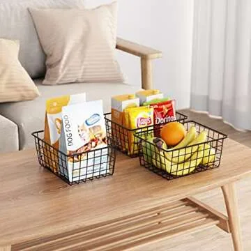 Cambond 4 Pack Wire Baskets for Kitchen and Home Organization