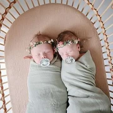 mushie Extra Soft Muslin Fitted Crib Sheet | 192 Thread Count | 28"x 52" (Rainbow)