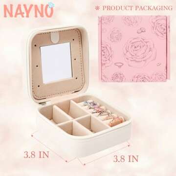 Nayno Travel Jewelry Case Graduation Gifts for Women Travel Jewelry Organizer Travel Jewelry Box Per...