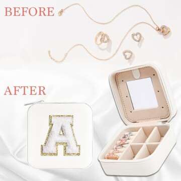 Nayno Travel Jewelry Case Graduation Gifts for Women Travel Jewelry Organizer Travel Jewelry Box Personalized Gifts Portable Trendy Stuff Birthday Gifts for Women